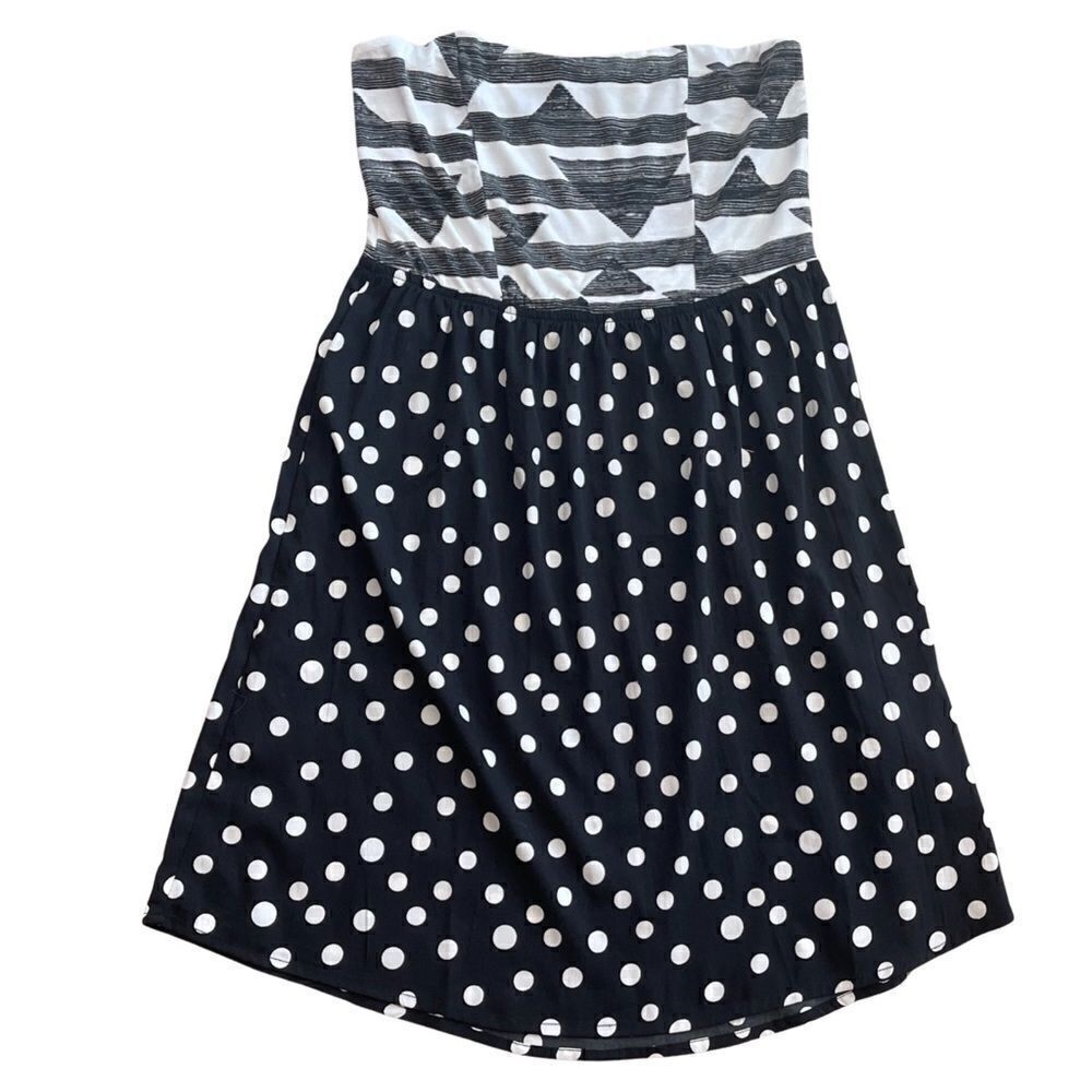 Roxy Mixed Print Bandeau Strapless Dress Coverup Size Large Juniors